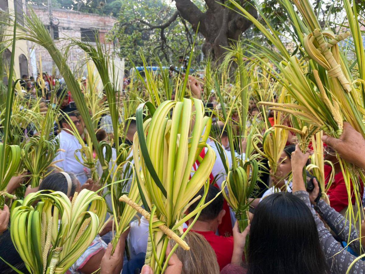 Feligreses católicos celebran el Domingo de Ramos en la capital