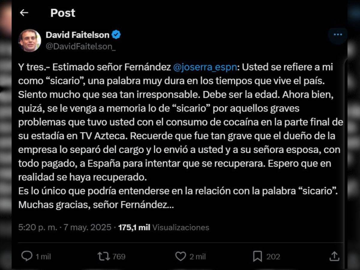 Faitelson sacude redes al revelar problema de José Ramón Fernández con la cocaína