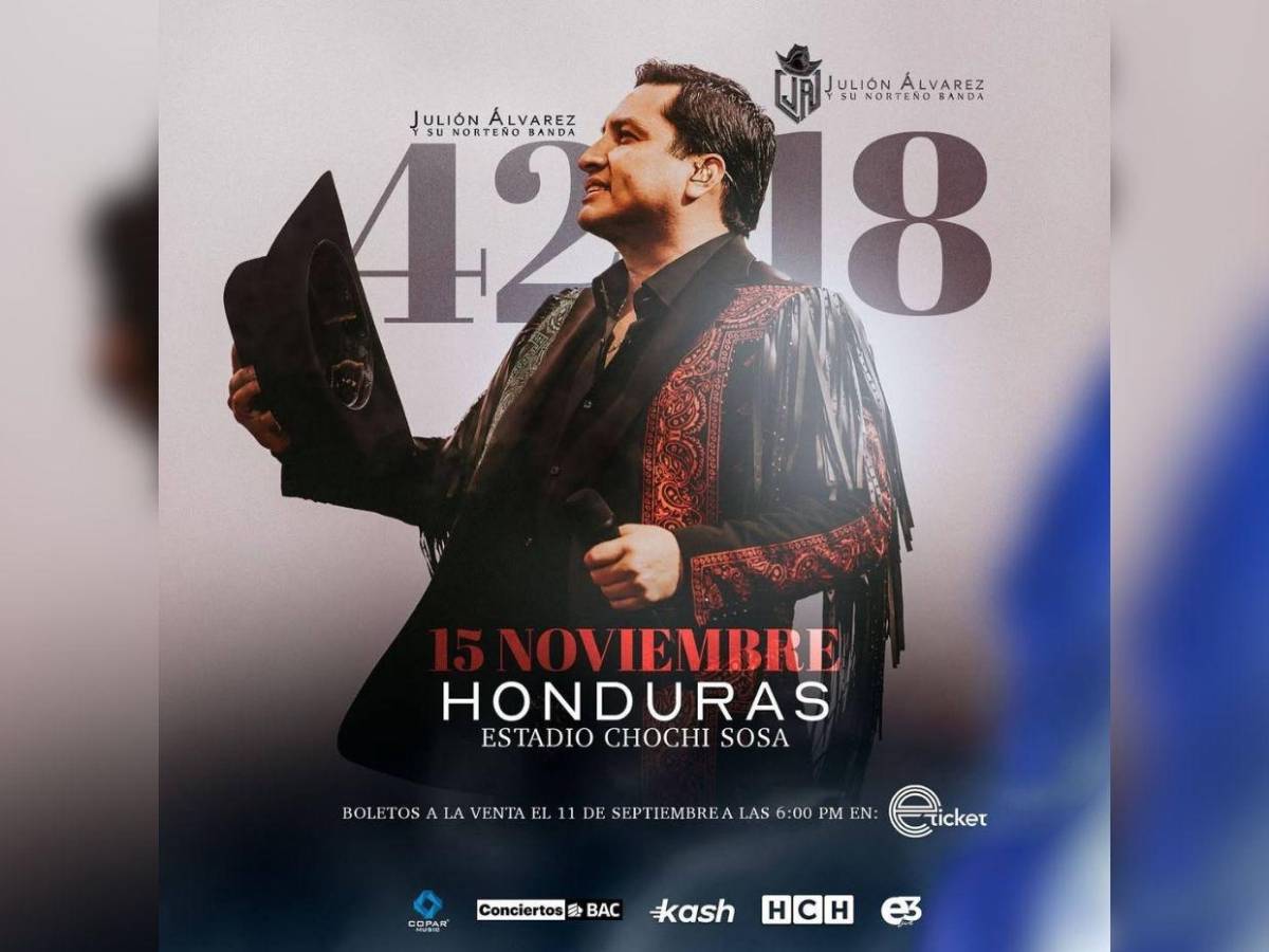 Julión Álvarez agota dos localidades de su concierto en Honduras