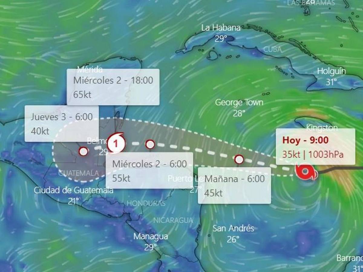 En vivo: Trayectoria de la tormenta Lisa que podría afectar el norte de Honduras
