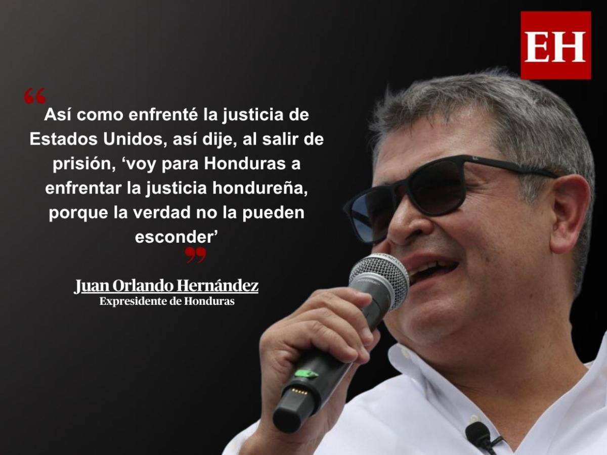 De rodillas solo ante Dios: Las frases de JOH a su regreso a Honduras