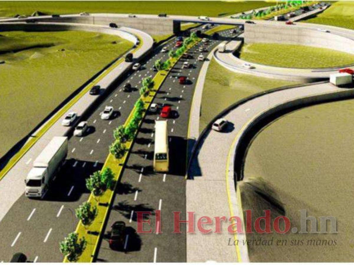 Este es el diseño proporcionado por las autoridades del BCIE. Los conectores de la nueva carretera con el anillo periférico permitirán a los conductores ingresar a ambas trochas del anillo periférico y aliviar la salida al sur.