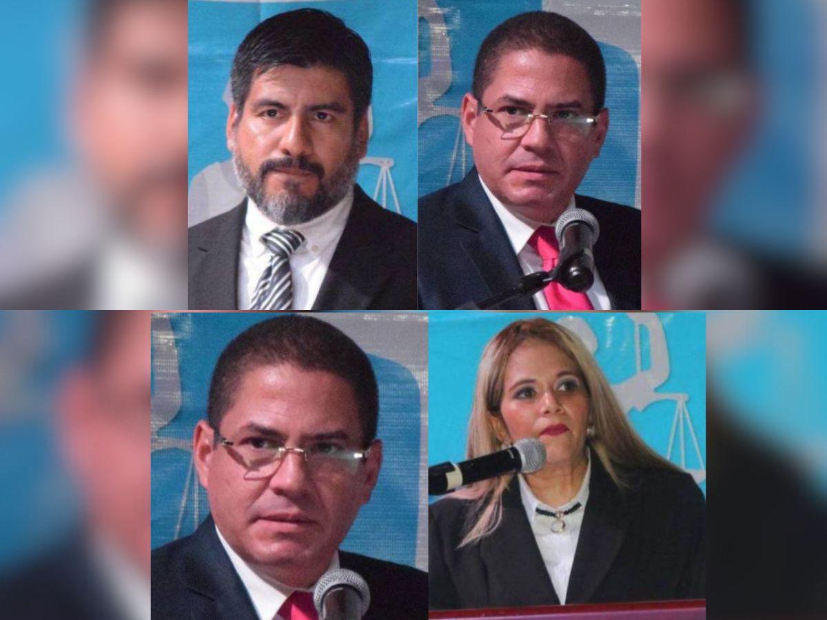 En la parte superior de la imagen los rostros de Johel Zelaya y Marcio Cabañas, propuestos por Libre. En la parte inferior, Marcio Cabañas y Jenny Almendares, propuestos por la oposición.