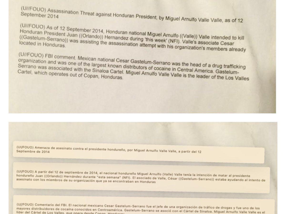 $!Ana García revela documentos del FBI sobre el intento de asesinato de los “Valle Valle” a JOH