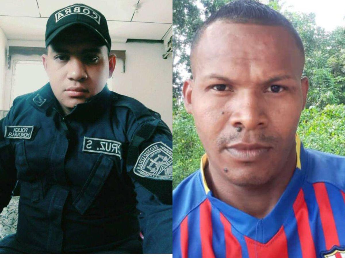 Foto en vida de los agentes policiales en Santa Rosa de Aguán, Colón.