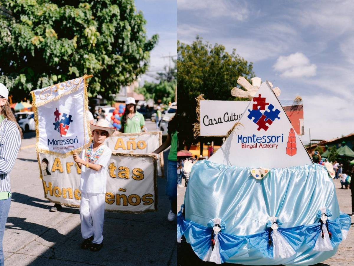 Color, cultura y orgullo patrio en desfile de Montessori Bilingual Academy en Comayagua