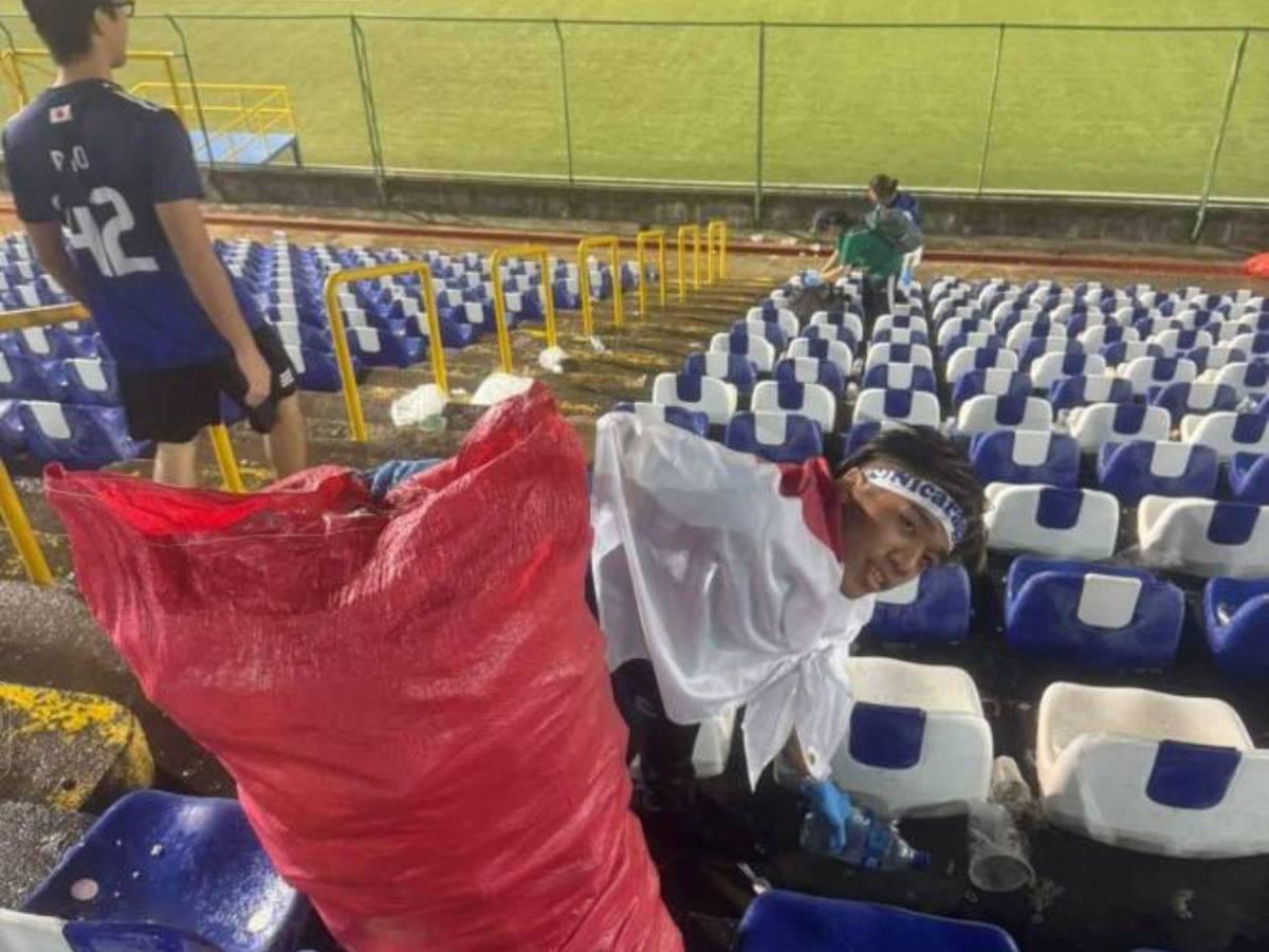 ¡Ejemplear! Japoneses se unen y limpian estadio tras partido de Nicaragua ante Haití
