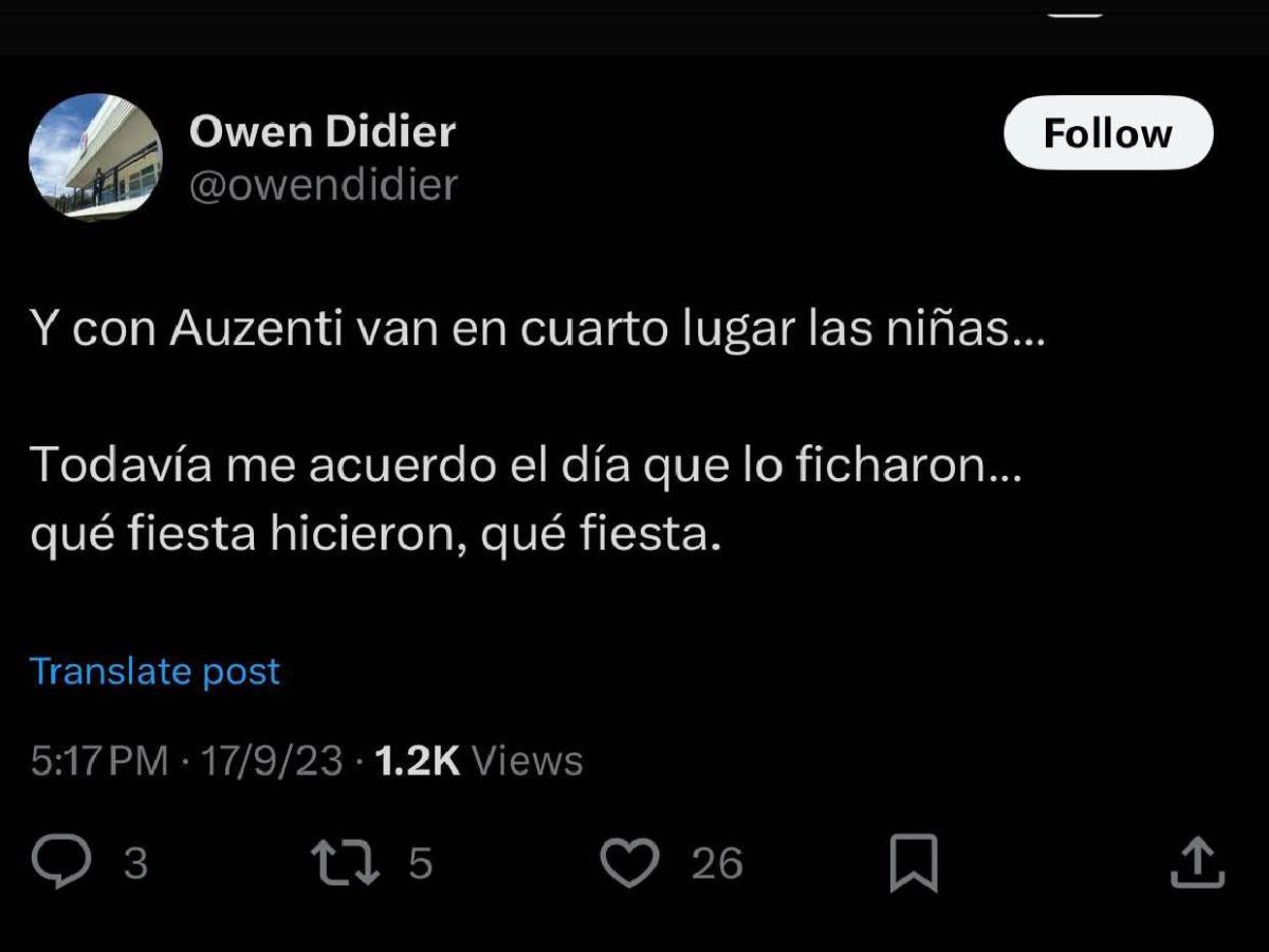 Auzmendi envía mensaje a olimpista tras ganar final con Motagua: Lo vinculan con Cecilia García