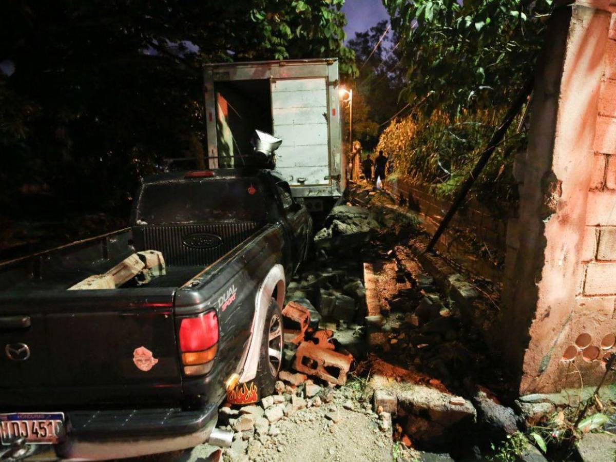 Colapsa muro perimetral del INFOP en La Pradera por intensas lluvias en Tegucigalpa