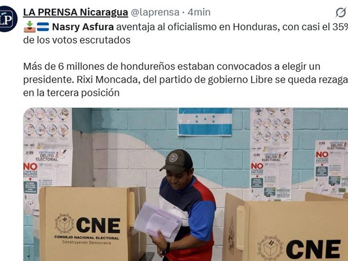 Medios internacionales informan ventaja de Asfura en primeros resultados electorales
