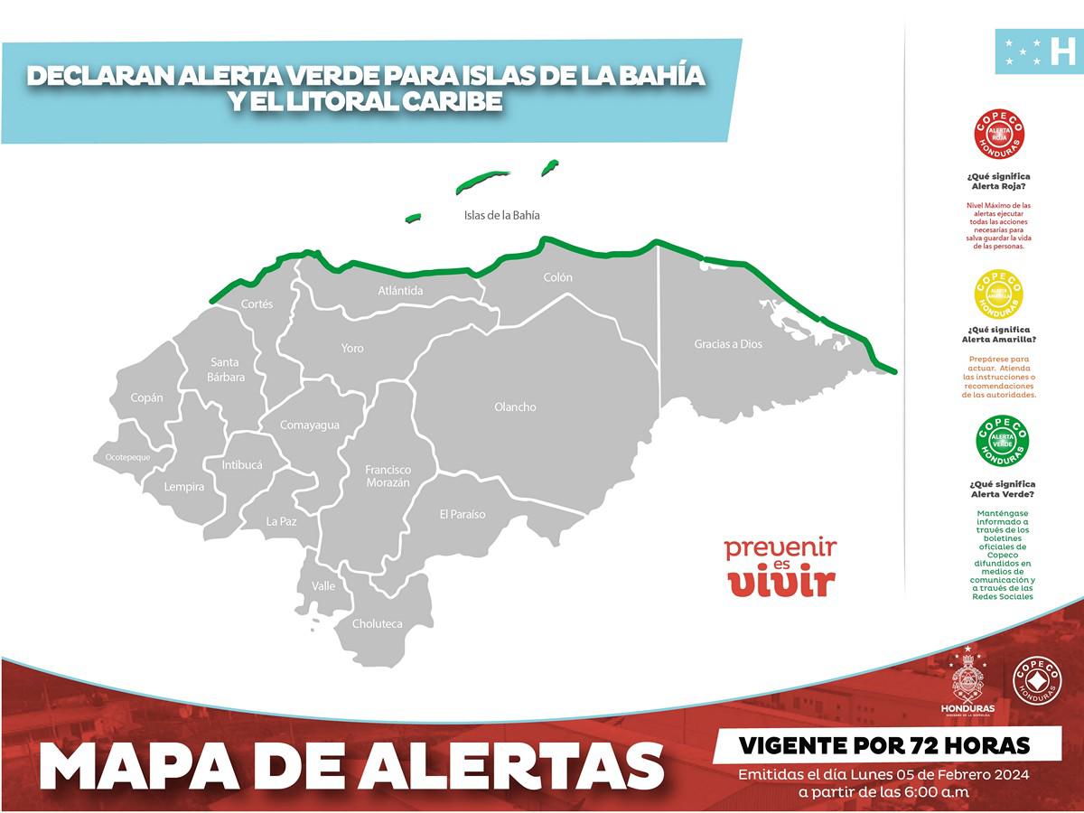 Alerta verde para Islas de la Bahía y todo el litoral Caribe por alto oleaje