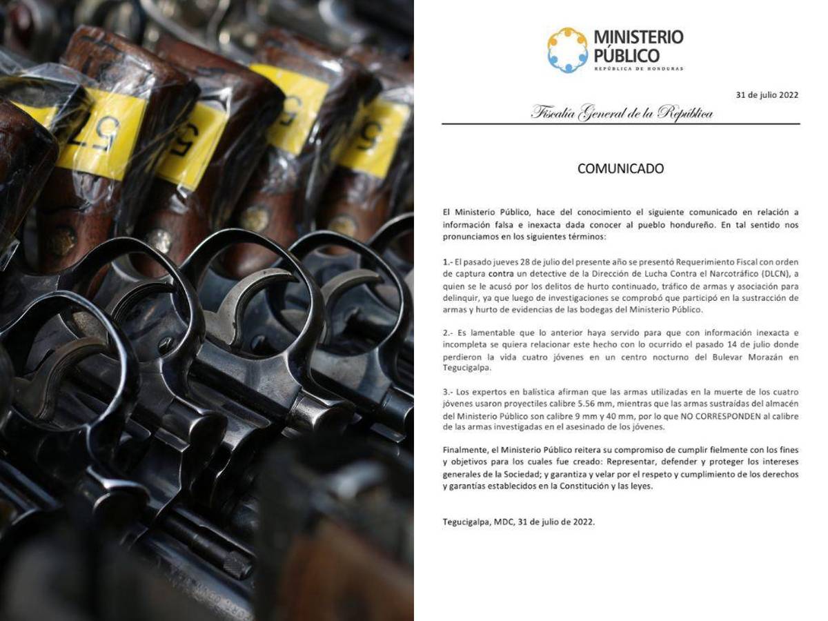 Descartan que armas sustraídas por agente de DLCN hayan sido usadas en masacre