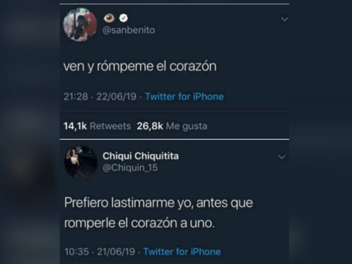 Ella publicó el mensaje el 21 de junio de 2019 y él respondió el 22 a través de otro tuit.