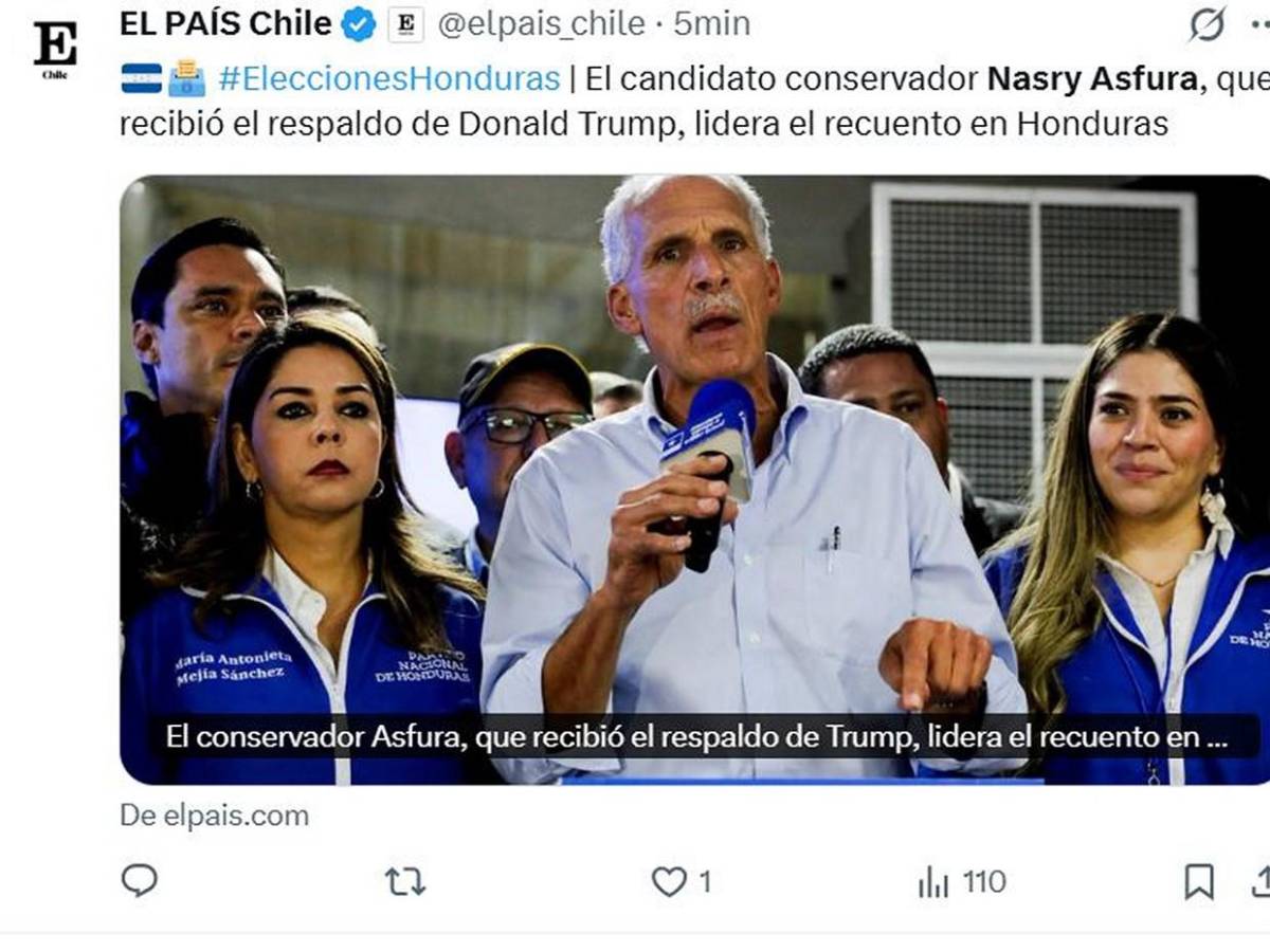 Medios internacionales informan ventaja de Asfura en primeros resultados electorales