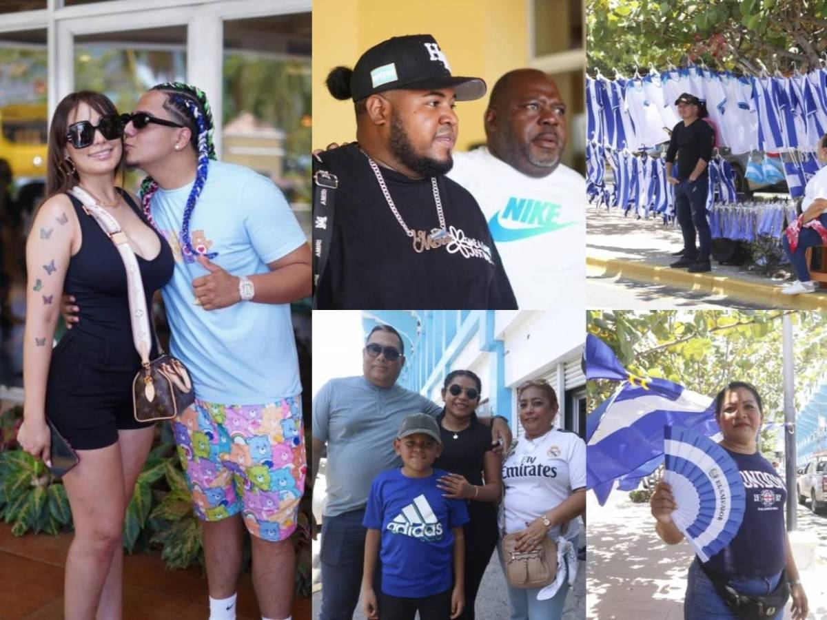 Famoso con seguridad privada y aficionados llegan al estadio para apoyar a tiktokers hondureños