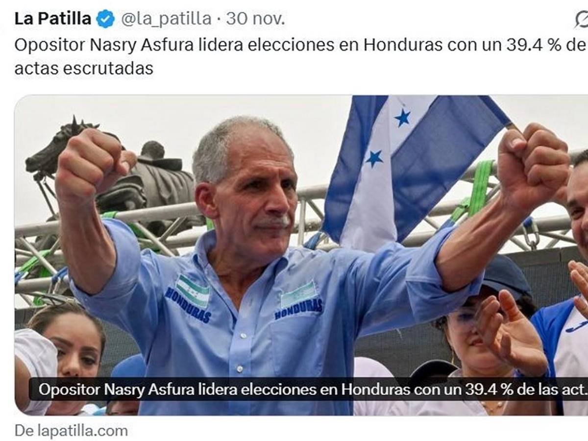 Medios internacionales informan ventaja de Asfura en primeros resultados electorales