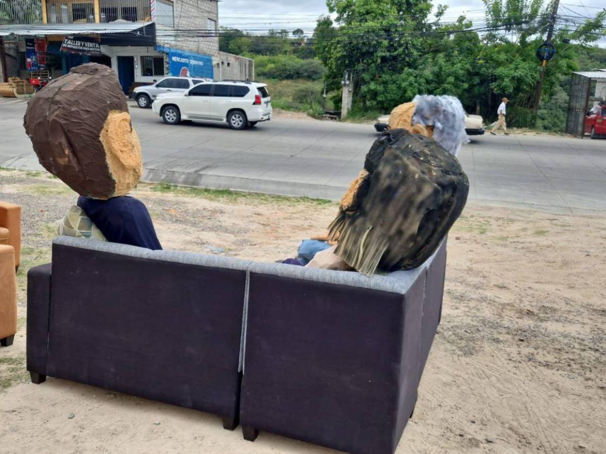 Figuras de líderes políticos dominan los tradicionales años viejos de Tegucigalpa