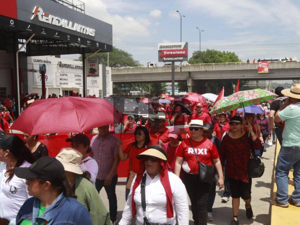 Así fue la movilización de Libre a favor de Rixi Moncada en SPS