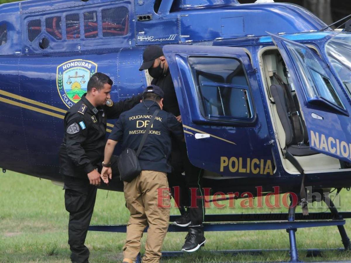 El acusado por lavado de activos fue trasladado desde Toncontín a Los Cobras en un helicóptero y luego vía terrestre a los Juzgados.