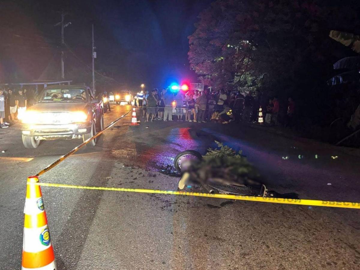 Franklin Urbina, de 15 años, murió carbonizado tras accidentarse en su motocicleta en Cortés