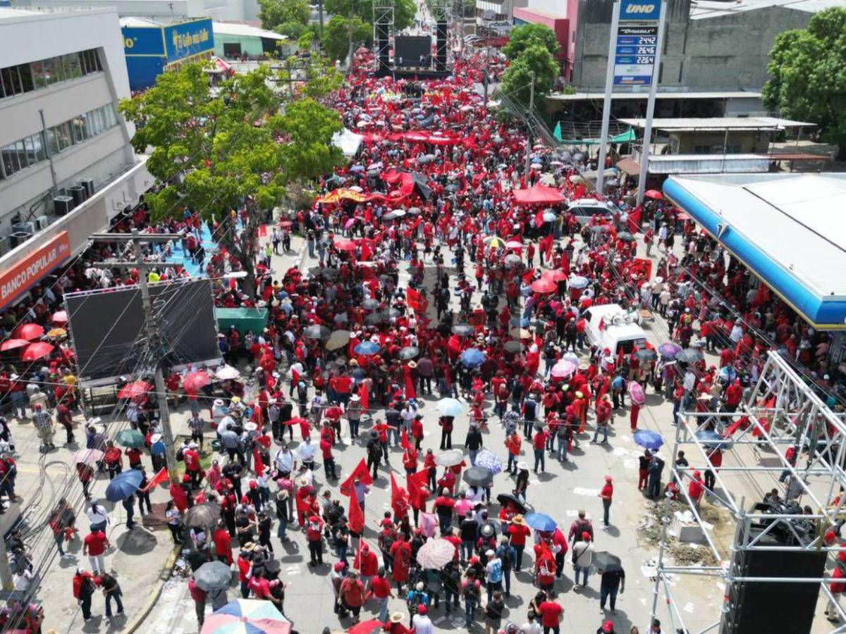 Así fue la movilización de Libre a favor de Rixi Moncada en SPS