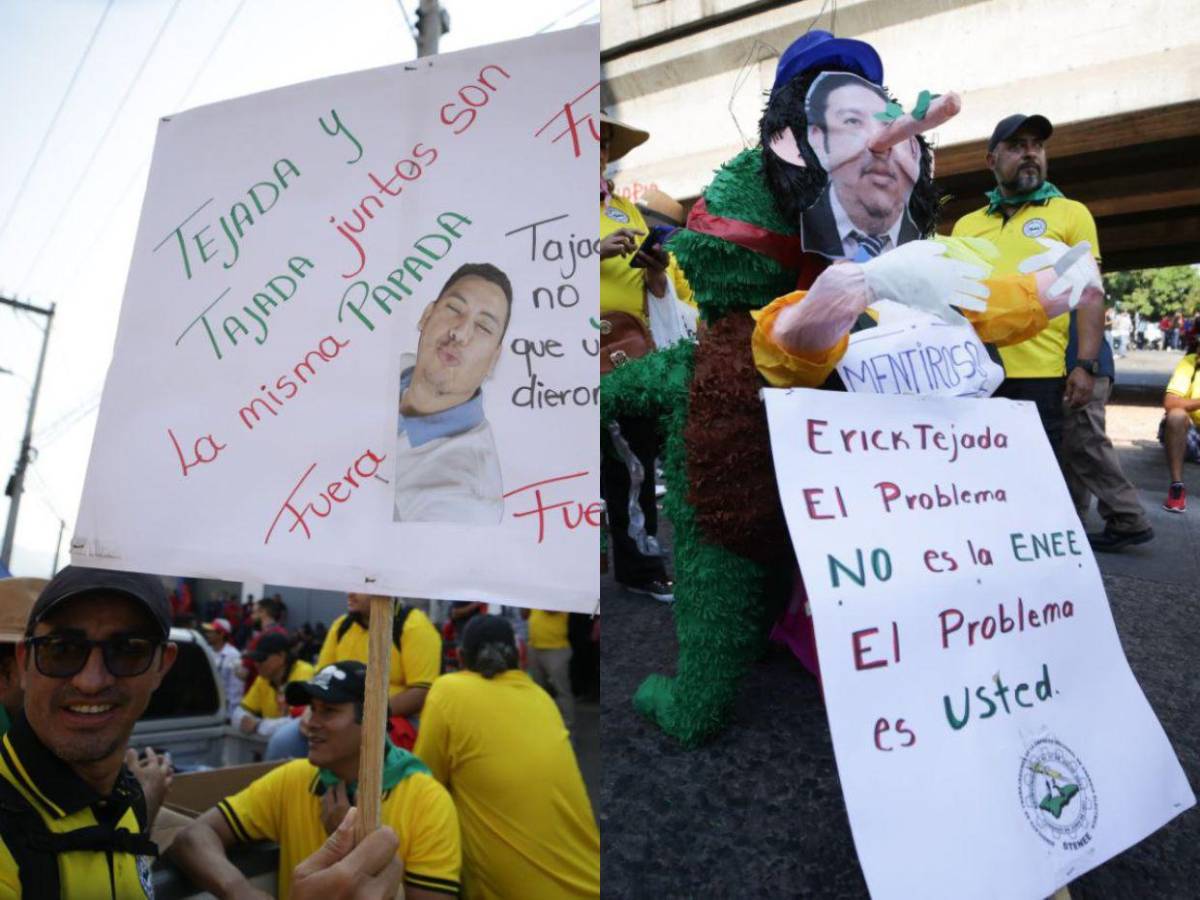 Stenee denuncia con pancartas violación a sus derechos en Día del Trabajador