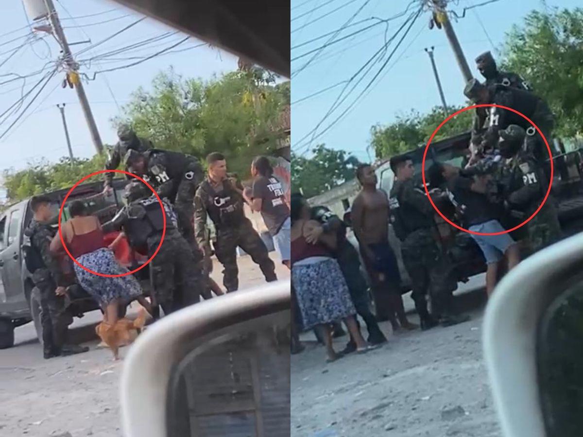 Captan en video a Policía Militar agrediendo físicamente a dos mujeres