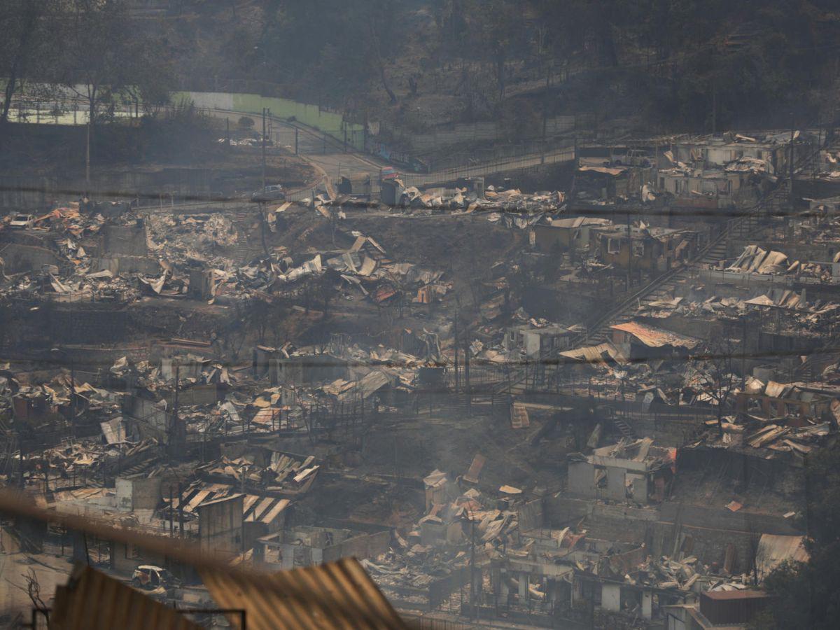 EN FOTOS: Con mascotas en brazos y lágrimas, chilenos abandonan sus casas tras incendio
