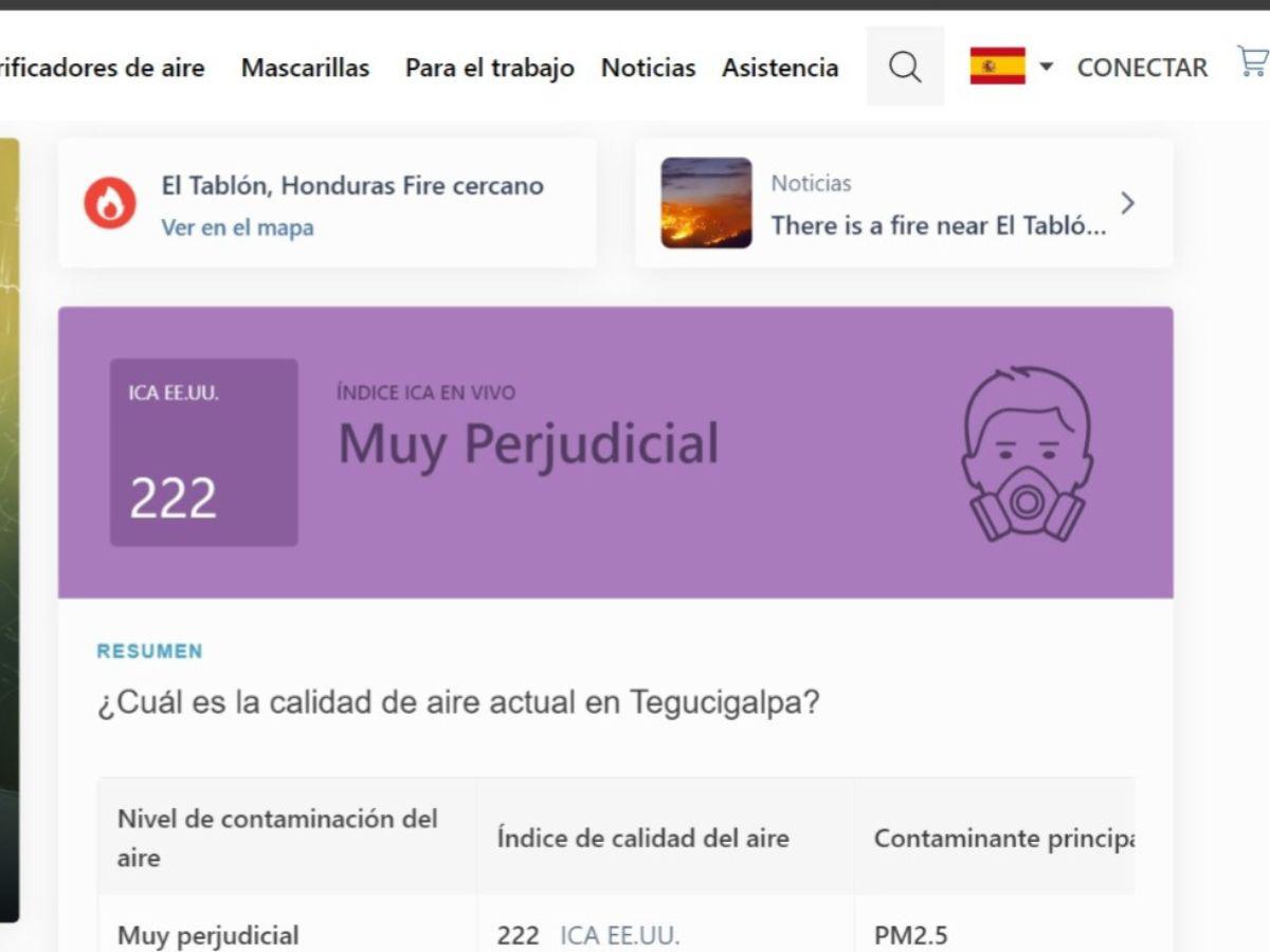 El índice de calidad de aire (ICA) se encuentra en 222.