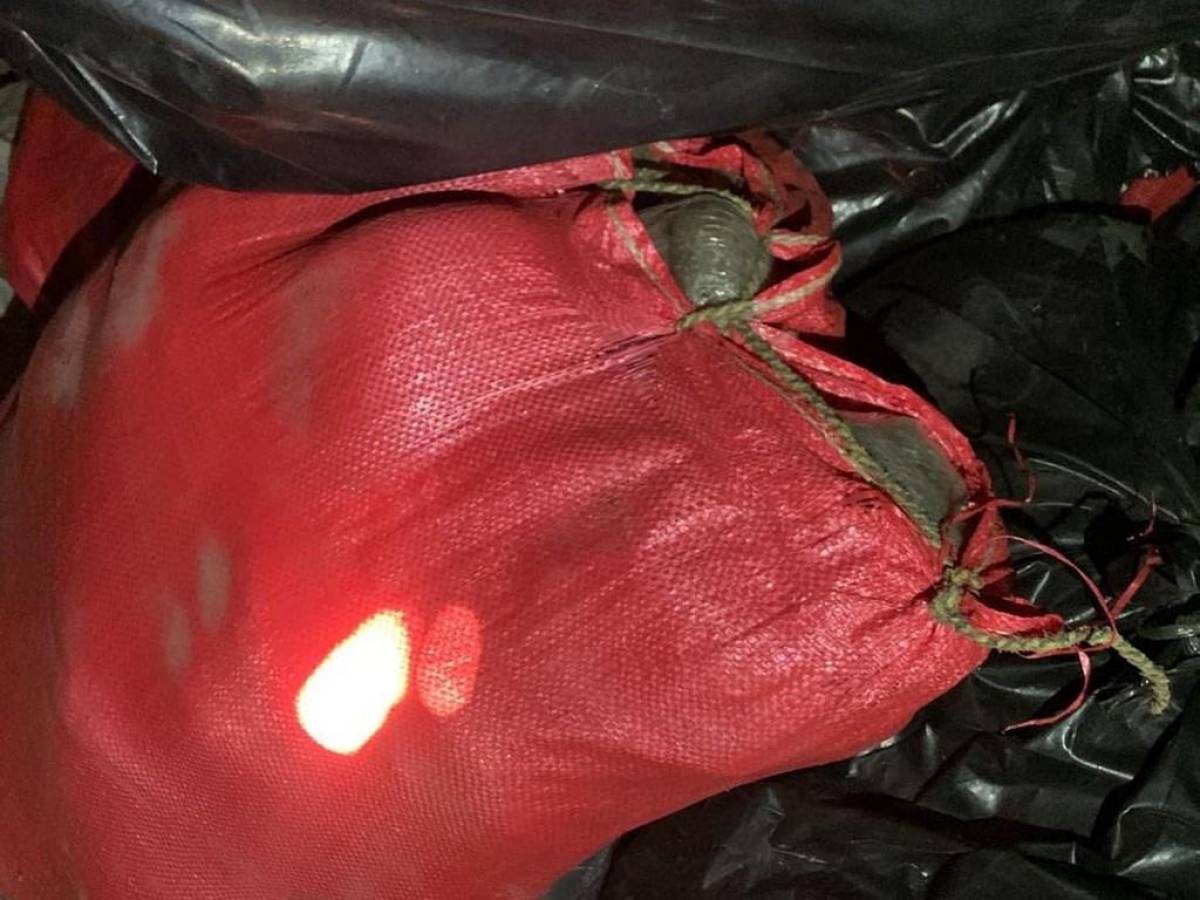 Más de 20 sacos de droga decomisan policías fronterizos en una finca de Choluteca