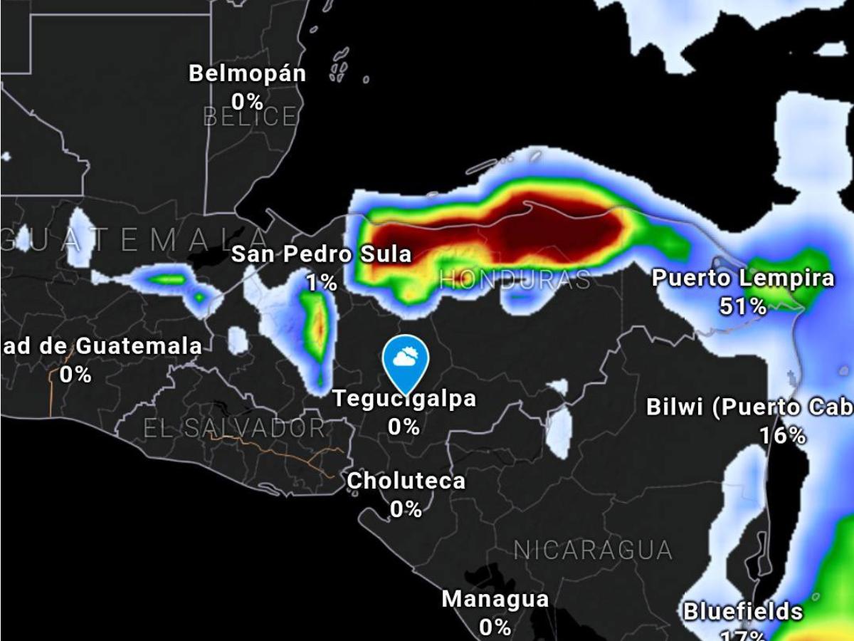 En mapa meteorológico: así se observa la masa de aire frío en Centroamérica