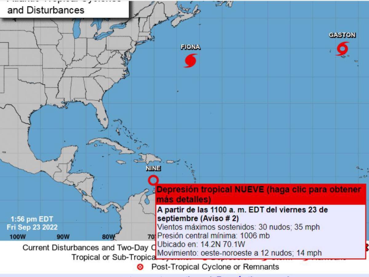 Así luce actualmente la ubicación de la depresión tropical.