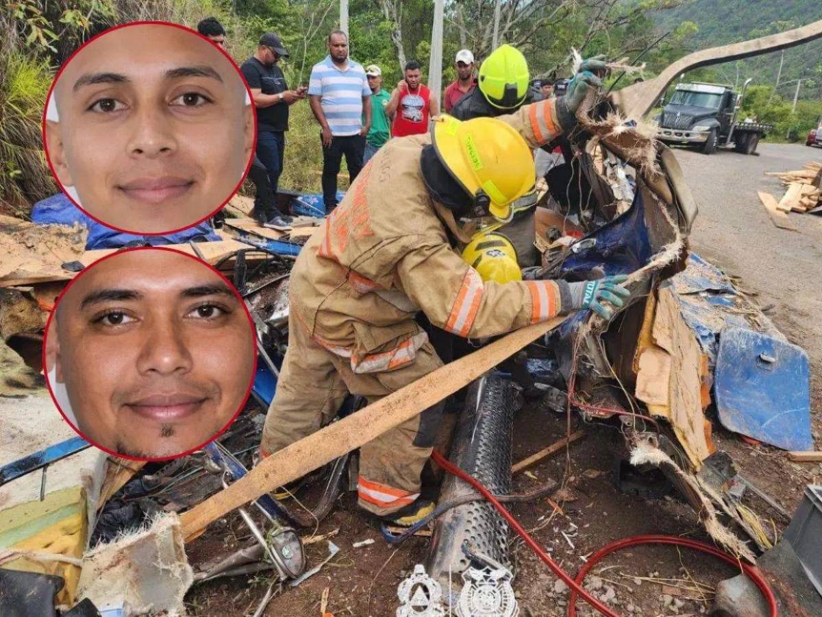 Quedaron atrapados entre los amasijos: Aron y Jasiel, las víctimas del accidente de rastra en Olancho