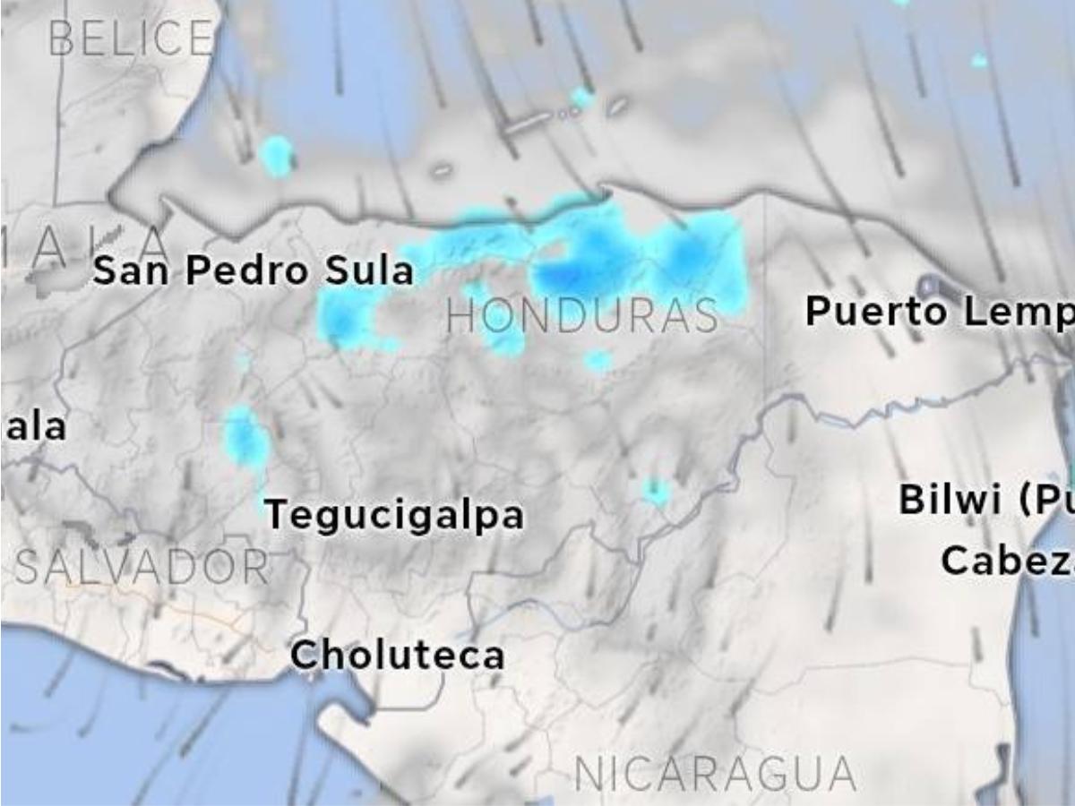 En mapa meteorológico: así se observa la masa de aire frío en Centroamérica