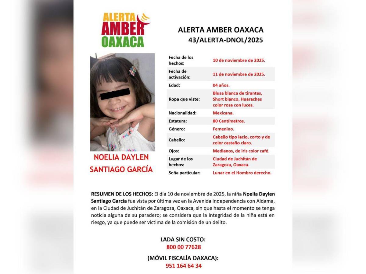 La pequeña Noelia García fue asesinada por reconocer a las personas que mataron a su madre