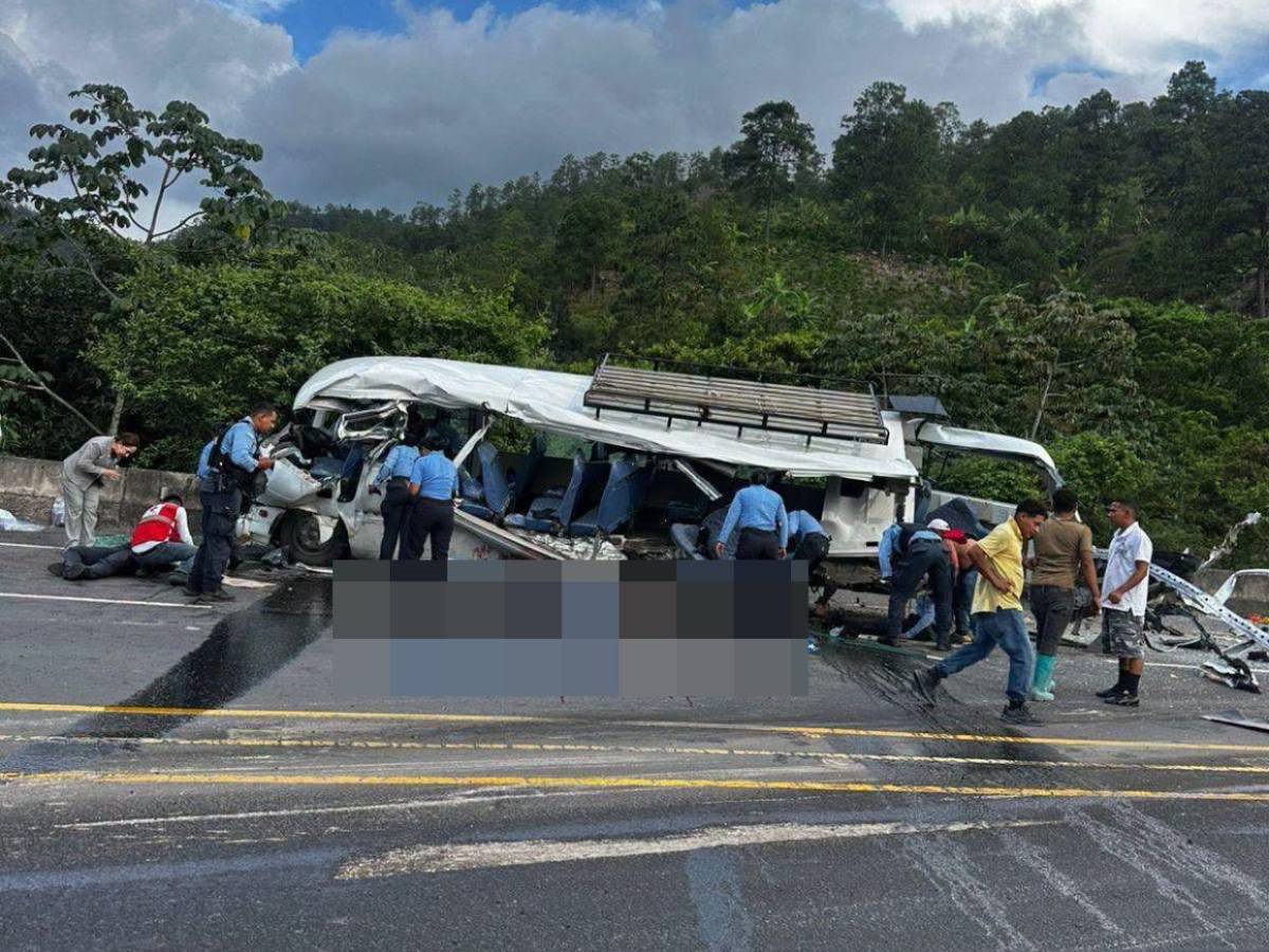 En fotos: Así quedó la escena del accidente policial en El Rodeo, Comayagua