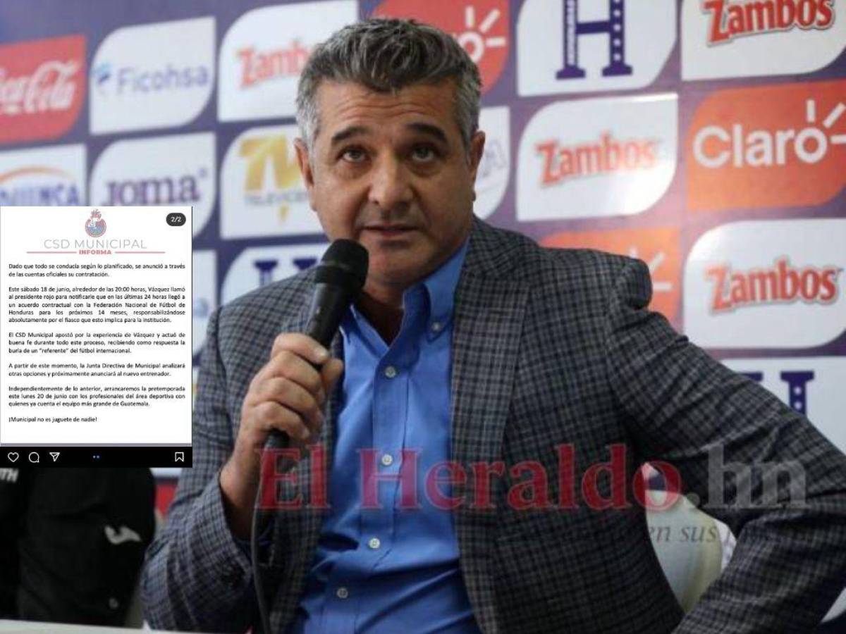 Polémica: Así anunció Diego Vázquez al Municipal que se quedaría con la Selección de Honduras