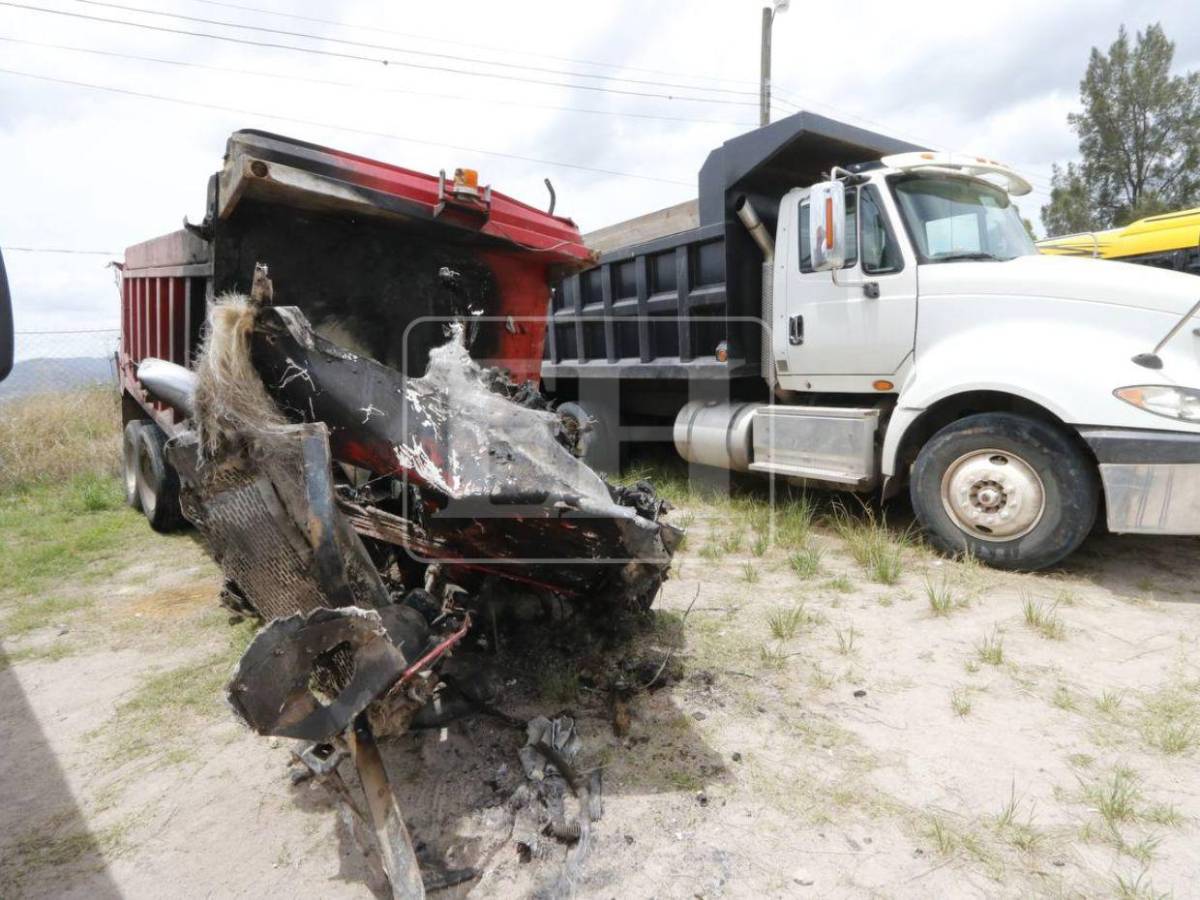 Solo amasijos de hierro: así quedó parte de la rastra tras el accidente en Villa Nueva
