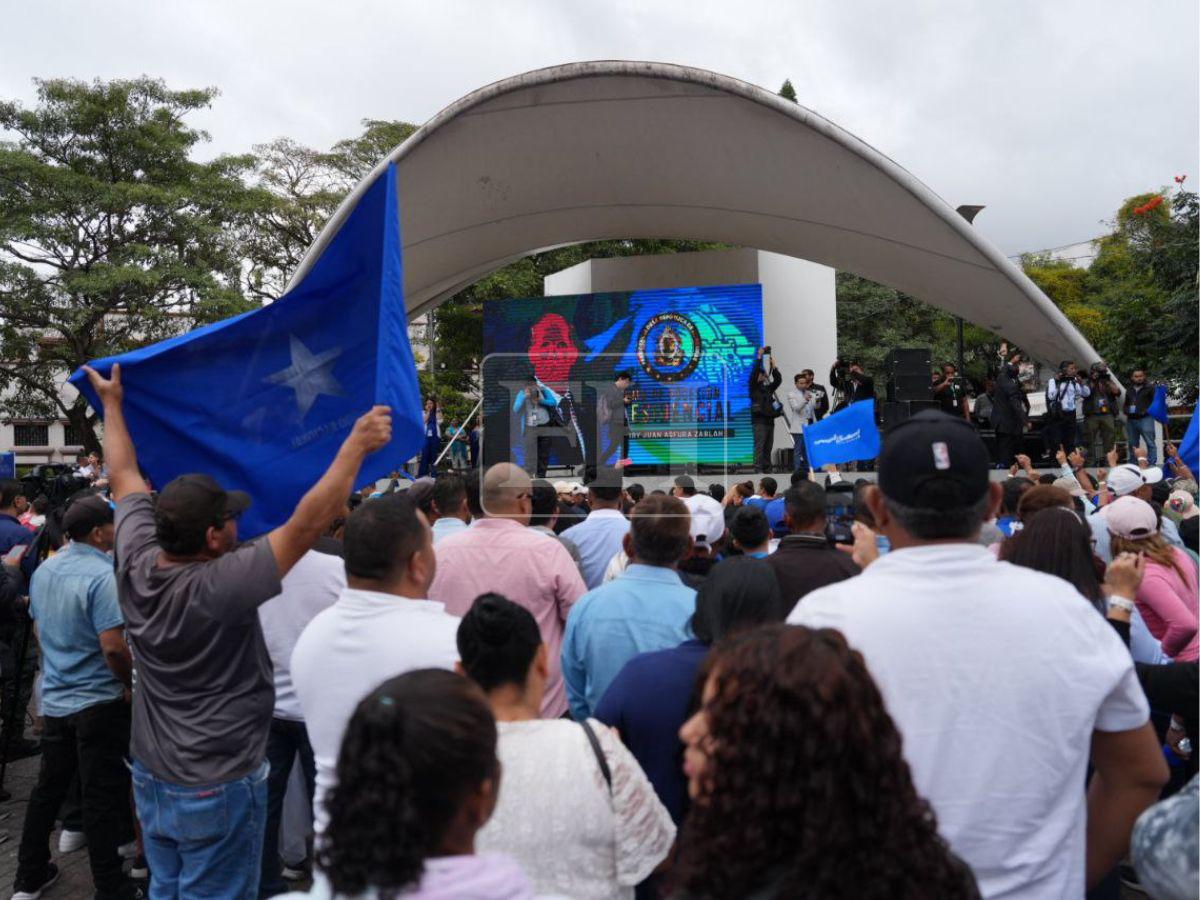 “Sin odio, sin venganza”: el mensaje de Asfura a la militancia del PN en la plaza La Merced