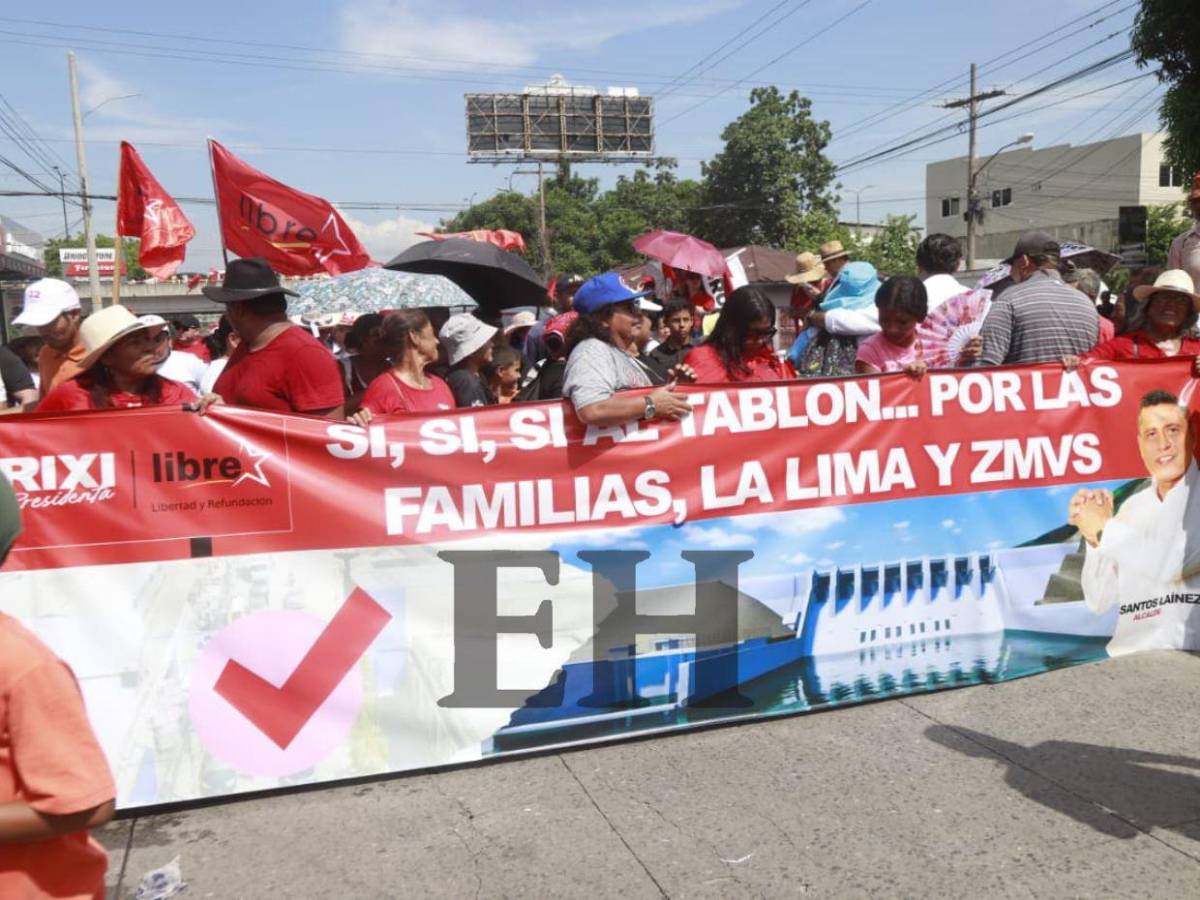 Así fue la movilización de Libre a favor de Rixi Moncada en SPS