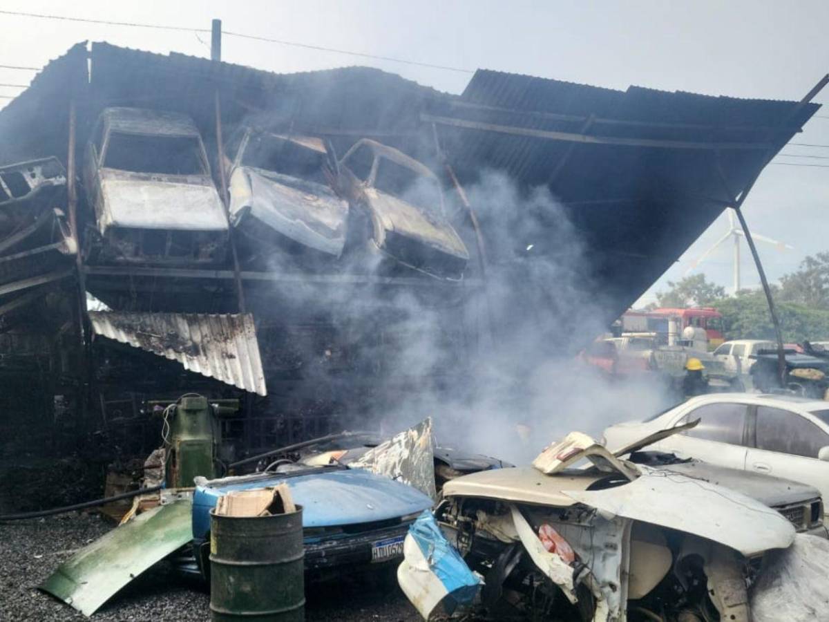 Vehículos calcinados y pérdidas cuantiosas: imágenes del incendio en yonker de Santa Ana