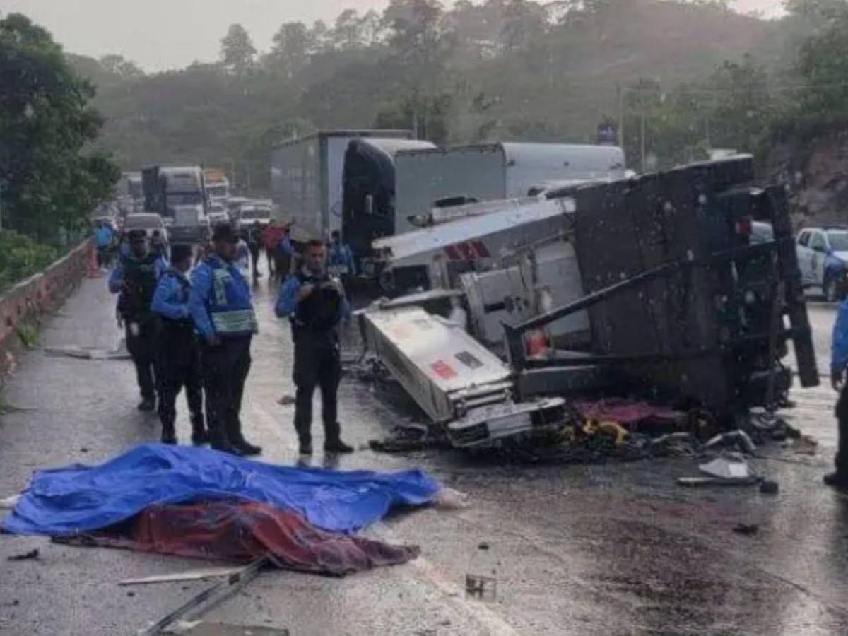 Esto se sabe del conductor de la grúa que chocó con bus de la Policía en El Rodeo, Comayagua