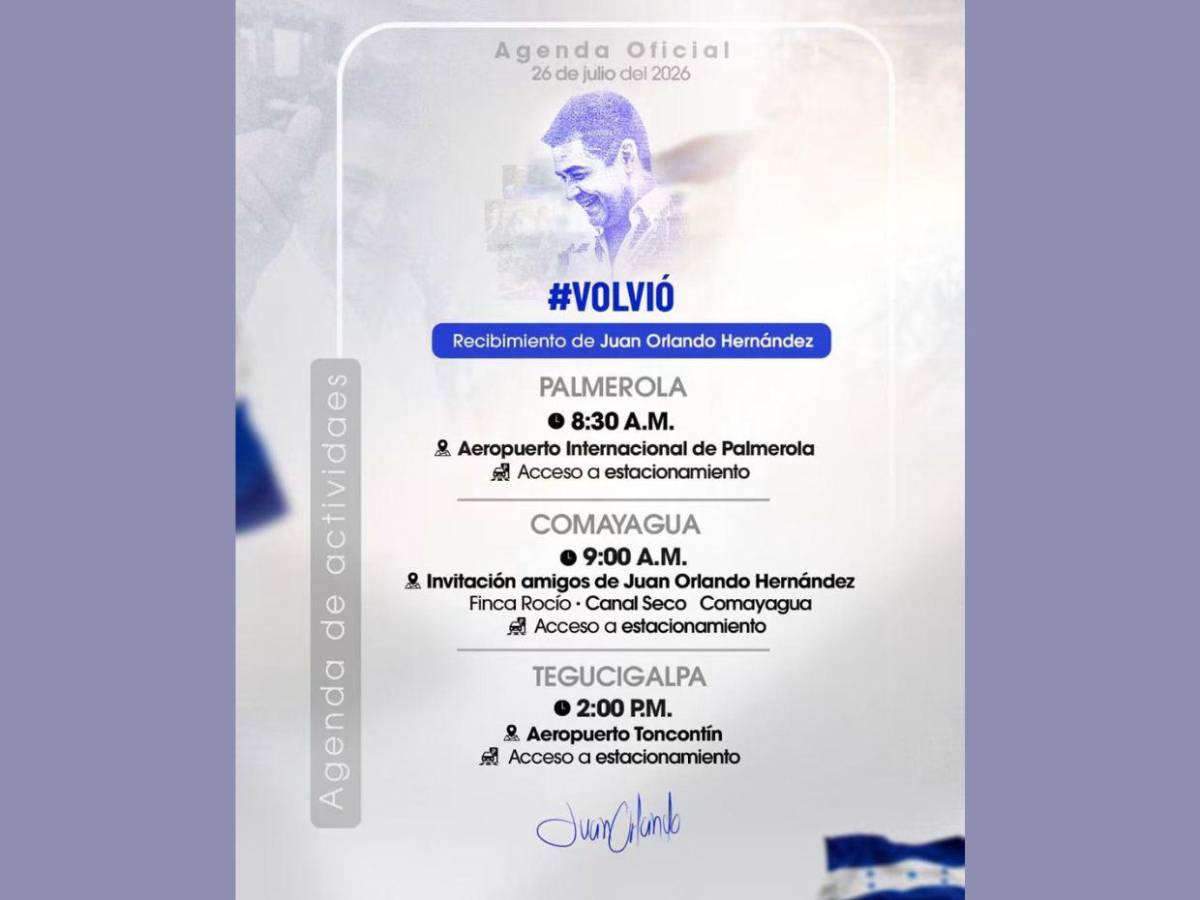 Zonas afectadas durante regreso de JOH: habrá cierre de calles, anuncia su familia