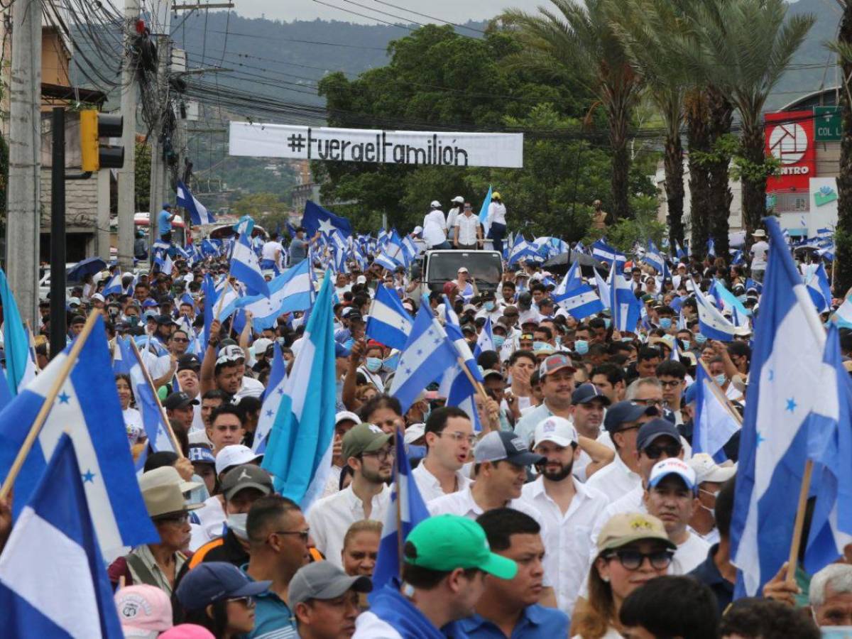 Sin democracia no hay paz: los mensajes en la marcha del Partido Nacional