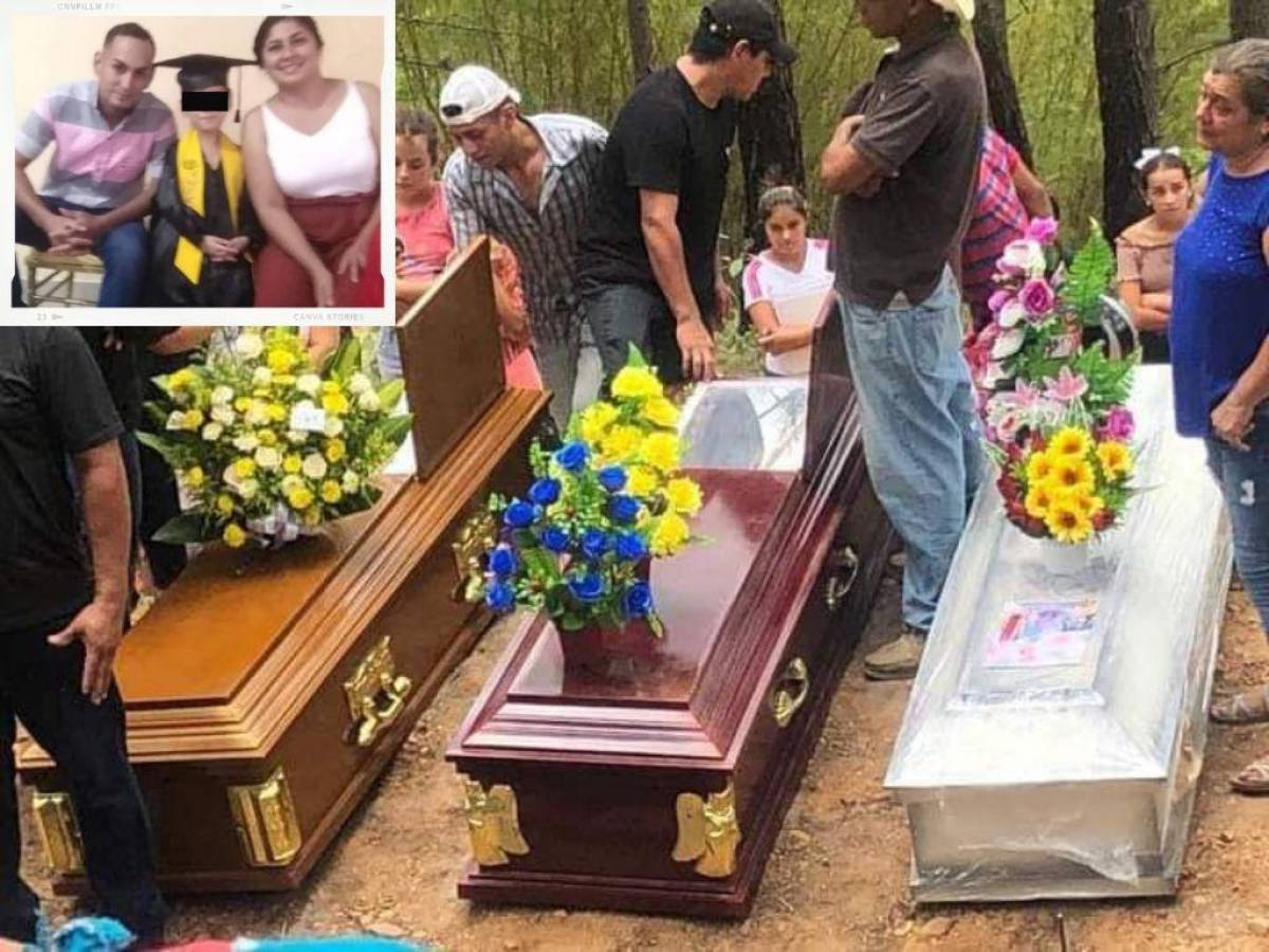 Dan último adiós a familia muerta tras impactar contra rastra en Santa Bárbara