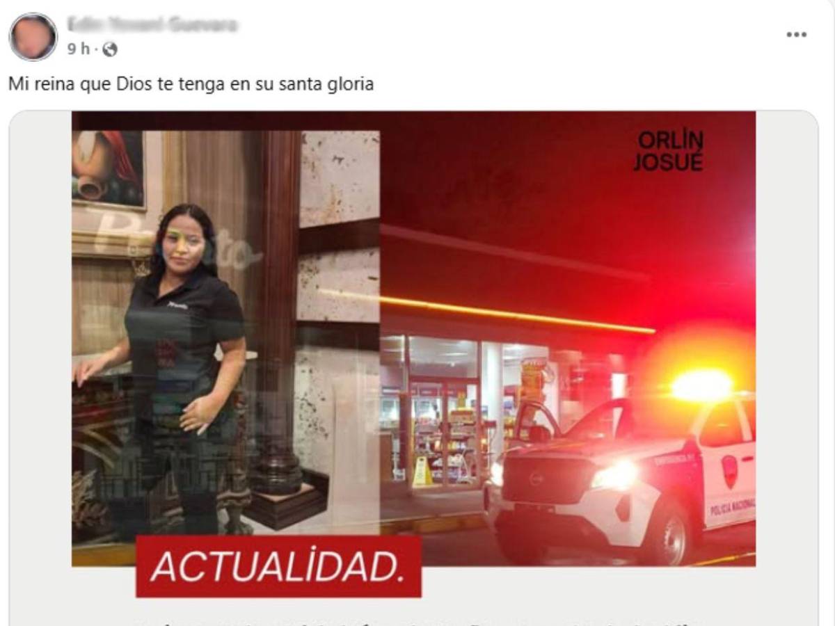 Conmovedor mensaje del esposo de Andrea López, cajera y madre de dos niños asesinada en SPS