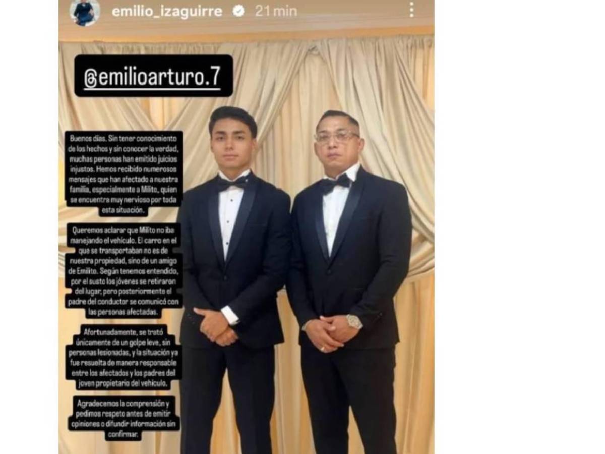 Hijo de Emilio Izaguirre, señalado de chocar vehículo y darse a la fuga: revelan qué ocurrió