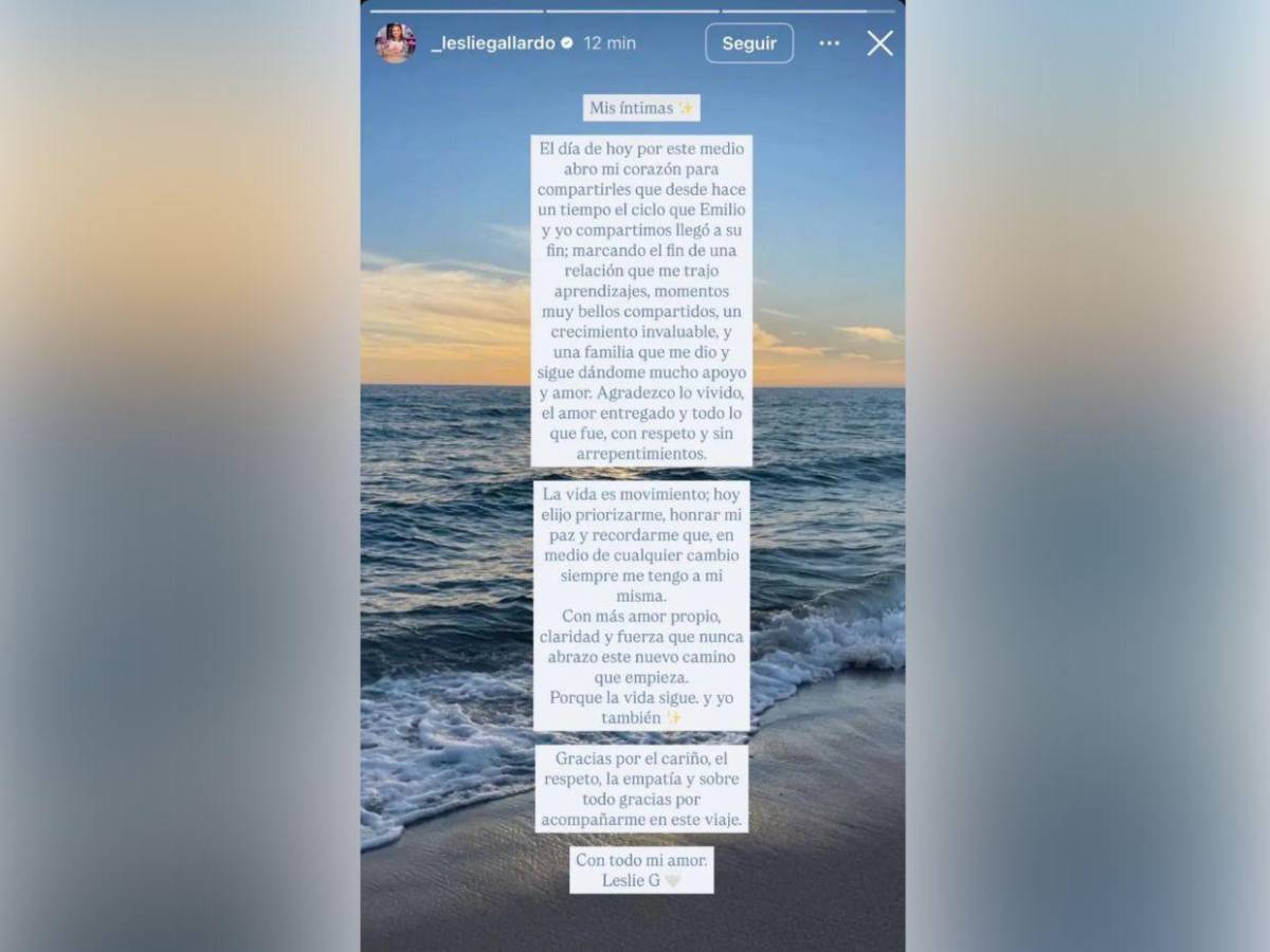 Emilio Osorio y Leslie Gallardo terminan su relación tras meses de incertidumbre