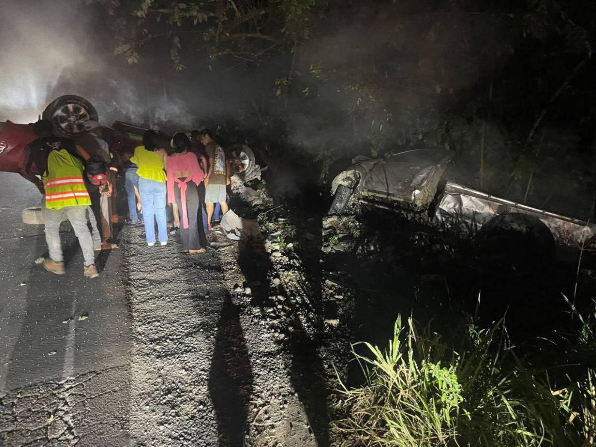 Vehículo partido en dos y un muerto: imágenes del accidente en Tocoa