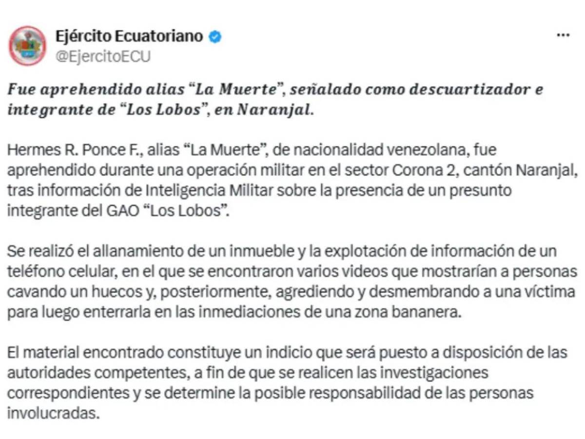 Alias “La Muerte” obligaba a sus víctimas a cavar sus tumbas y las desmembraba